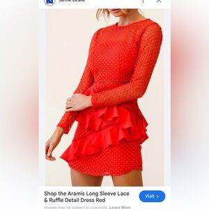 Sage y Paige Red Lace Long Sleeve Dress